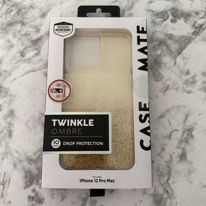 Case Mate iPhone 12 Pro Max Gold Ombre Twinkle Glitter Cellphone Case New